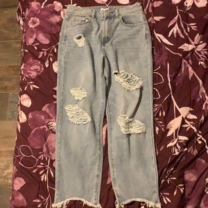 boyfriend jeans mid-rise fitted size 28